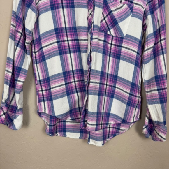 RAILS Hunter Button Down in White Denim Berry - Picture 7 of 13